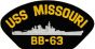 USS Missouri BB-63 Black Patch - FLB1624 (4 inch)