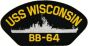 USS Wisconsin BB-64 Black Patch - FLB1625 (4 inch)