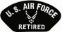 US Air Force Retired Symbol Black Patch - FLB1630 (4 inch)
