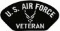 US Air Force Veteran Symbol Black Patch - FLB1631 (4 inch)