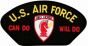 US Air Force Can Do Will Do Civil Engineer Red Horse Insignia Black Patch - FLB1658 (4 inch)