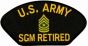 United States Army Sergeant Major (1SGM) Retired Black Patch - FLB1722 (5 1/4 inch)