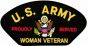 US Army Woman Veteran Black Patch - 5 3/8" - FLB1811 (5 3/8 inch)