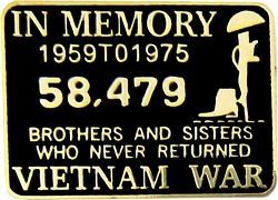 Vietnam In Memory Pin - 15843 (7/8 inch)