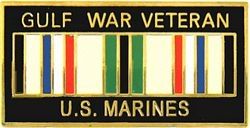 Gulf War Veteran United States Marine Corps with Ribbon Pin - 14247 (1 1/8 inch)