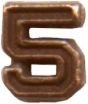 Bronze Numeral - 5 for Ribbon Bars, Mini Medals, and Full Size Medals - 2522.5 ((3/16) inch)