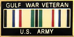 Gulf War Veteran United States Army with Ribbon Pin - 14244 (1 1/8 inch)