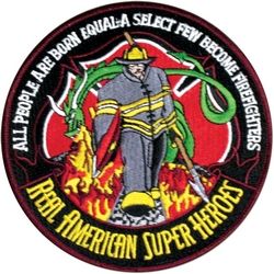 Firefighters Real American Super Hereos Back Patch - FLD1713 (5 inch)