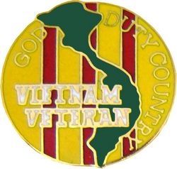 Vietnam Veteran God Duty Country Pin - 14765 (7/8 inch)