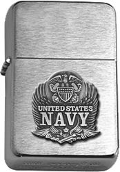 Brushed Chrome United States Navy Eagle Star Lighter - 3414092