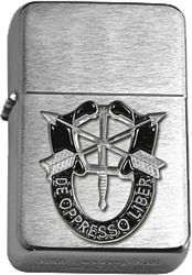 Brushed Chrome Special Forces De Opresso Liber Cutout Star Lighter - 3414722