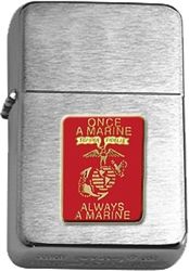 Brushed Chrome Once A Marine Always A Marine Star Lighter - 3414898