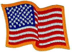 Flag Patch Wavy Sew On 3.75 x3" - 091203