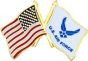 United States and United States Air Force Symbol Flag Pin - 14320 (1 inch)