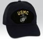 US Marine Corps (USMC) Insignia Black Ball Cap Import - 661550