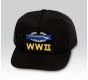 WWII with Combat Infantry Badge Black Ball Cap US Made - 771381