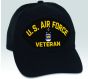 US Air Force Veteran Emblem Black Ball Cap US Made - 771369