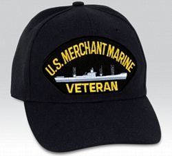 US Merchant Marine Veteran with Ship Black Ball Cap Import - 661371
