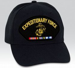 US Marine Corps Expeditionary Force with Ribbons Black Ball Cap Import - 661426