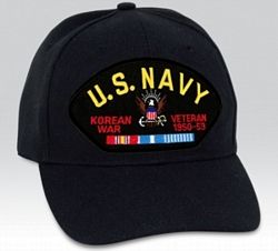 US Navy Korean War Veteran with Ribbons Black Ball Cap Import - 661499