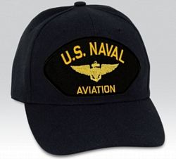 US Naval Aviation Insignia Black Ball Cap Import - 661591