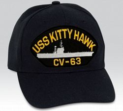 USS Kitty Hawk CV-63 with Ship Silhouette Black Ball Cap Import - 661610