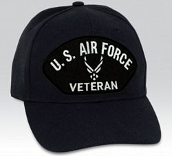 US Air Force Veteran Symbol Black Ball Cap Import - 661631