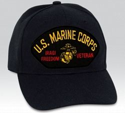 US Marine Corps Iraqi Freedom Veteran Insignia Black Ball Cap Import - 661648