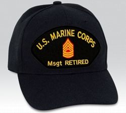 Marine Corps Master Sergeant (MSgt / E-8) Retired Black Ball Cap Import - 661785