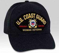US Coast Guard Proudly Served Woman Veteran Insignia Black Ball Cap Import - 661839