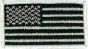 US Flag Patch 3 1/4x1 7/8" sew. Black on grey. - 091303