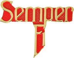 Semper Fi Script Pin - 14590 (1 1/4 inch)