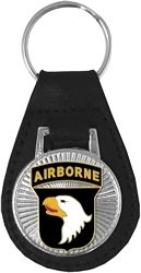 101st Airborne Division Leather Key Fob - 14651-LBK