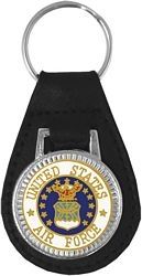 United States Air Force Emblem Leather Key Fob - 14773-LBK