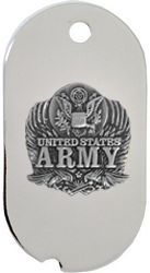 United States Army Eagle Dog Tag Necklace - 14089-DTNC