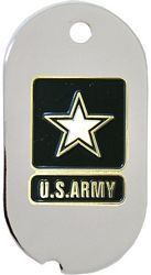 United States Army with Star Insignia Dog Tag Key Ring - 14242-DTN