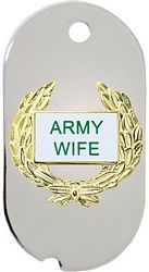 Army Wife Wreath Dog Tag Key Ring - 14357-DTN