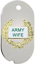 Army Wife Wreath Dog Tag Necklace - 14357-DTNC