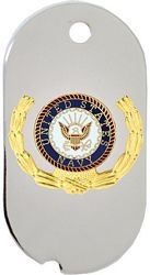 United States Navy Insignia with Wreath Dog Tag Necklace - 15777-DTNC