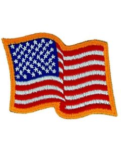 091203 - Flag Patch Wavy Sew On 3.75 x3"