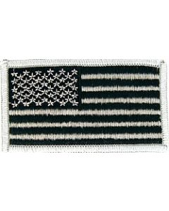 091303 - US Flag Patch 3 1/4x1 7/8" sew. Black on grey.