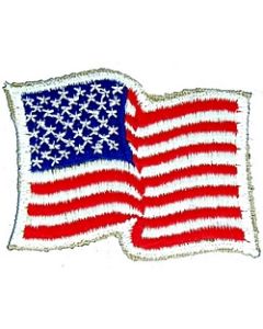 091402 - US Flag wavy 2.5 x 2 sew