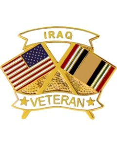 14633 - United States & Iraq Crossed Flags Iraq Veteran Pin