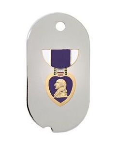 14754-DTNC - Purple Heart Dog Tag Necklace