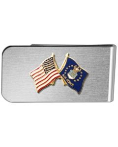 14807-MC - United States and United States Air Force Emblem Flag Money Clip