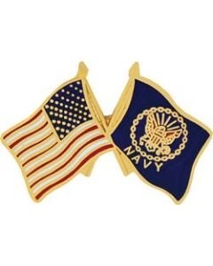 14808 - United States & Navy Crossed Flags Pin