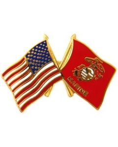 14810 - United States & Marine Corps Crossed Flags Pin