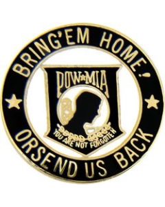 15214 - POW/MIA Symbol with Bring Em' Home Or Send Us Back Pin