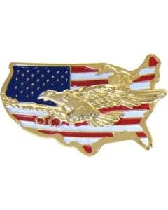 15659 - United States Flag Map and Eagle Pin