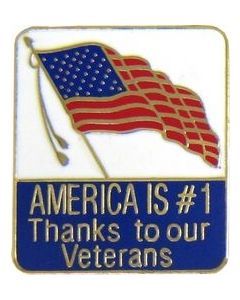 15767 - America Is #1 Thanks To Our Veterans Pin